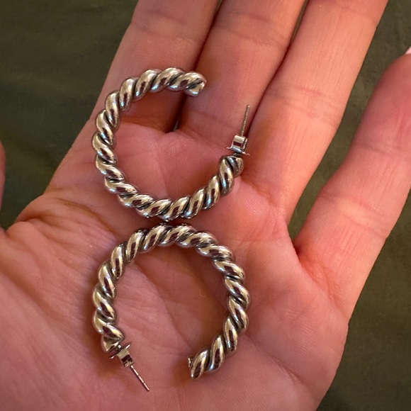 silver hoops - Picture 2 of 2